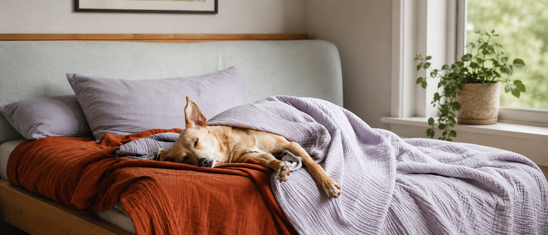 Pets relaxing together at home