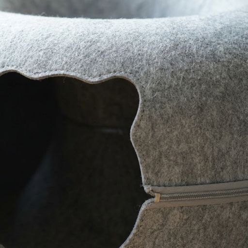 Felt Tunnel Cave Pet Bed with Removable Donut Nest