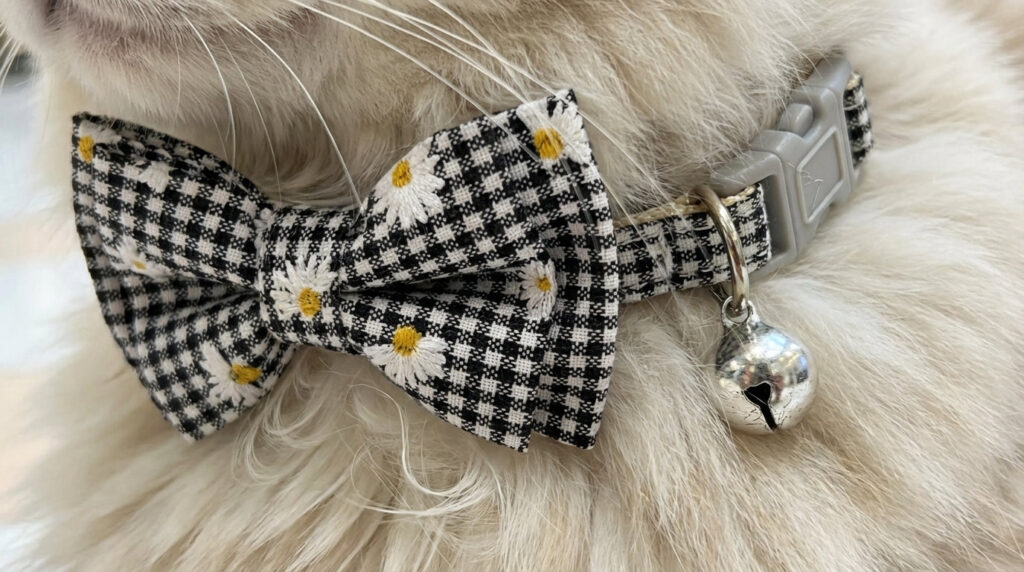 Plaid Adjustable Collar with Detachable Bow Tie