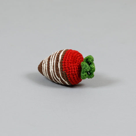 Crochet Chocolate Covered Strawberry Toy for Dogs