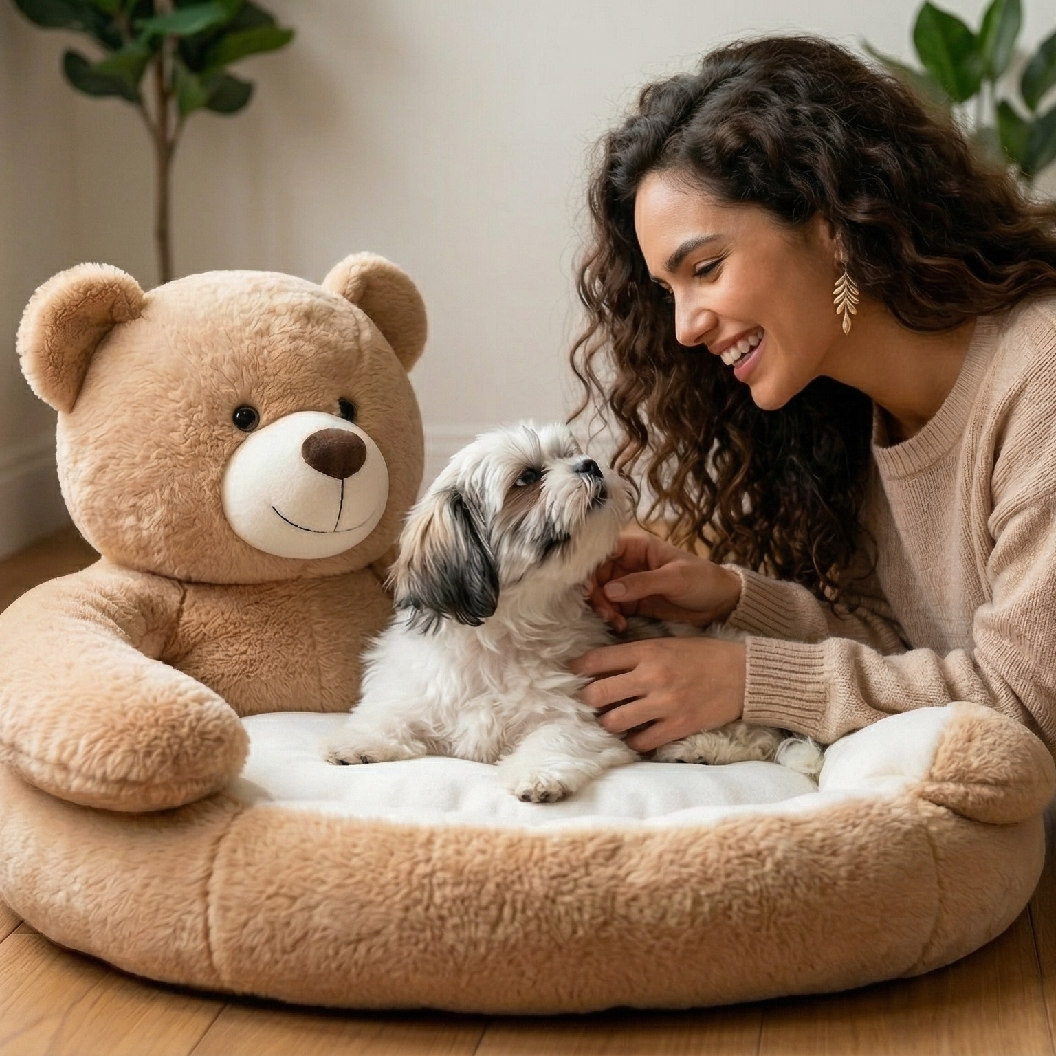 Cuddle Bear Breathable Coral Soft Pet Bed