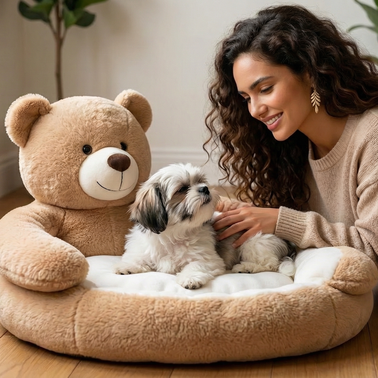 Cuddle Bear Breathable Coral Soft Pet Bed