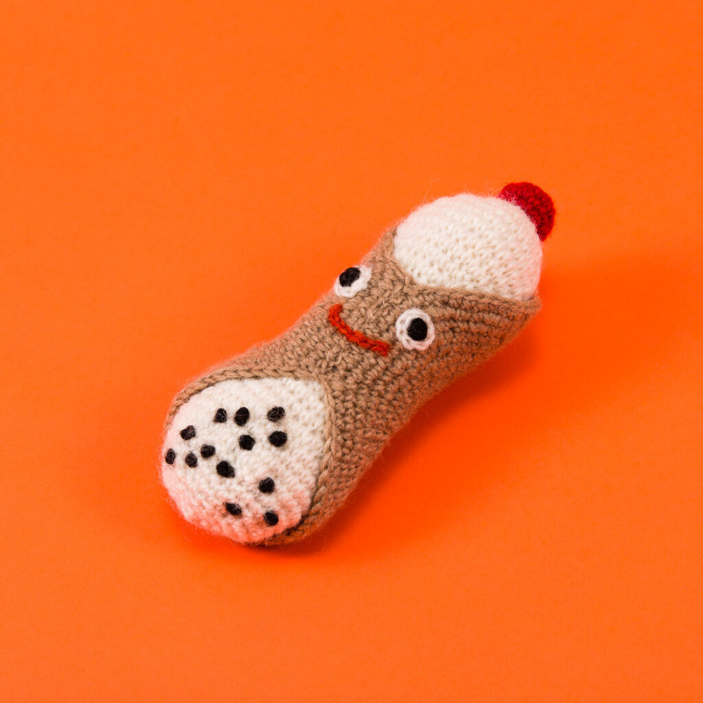 Knitted Cannoli Toy for Dogs