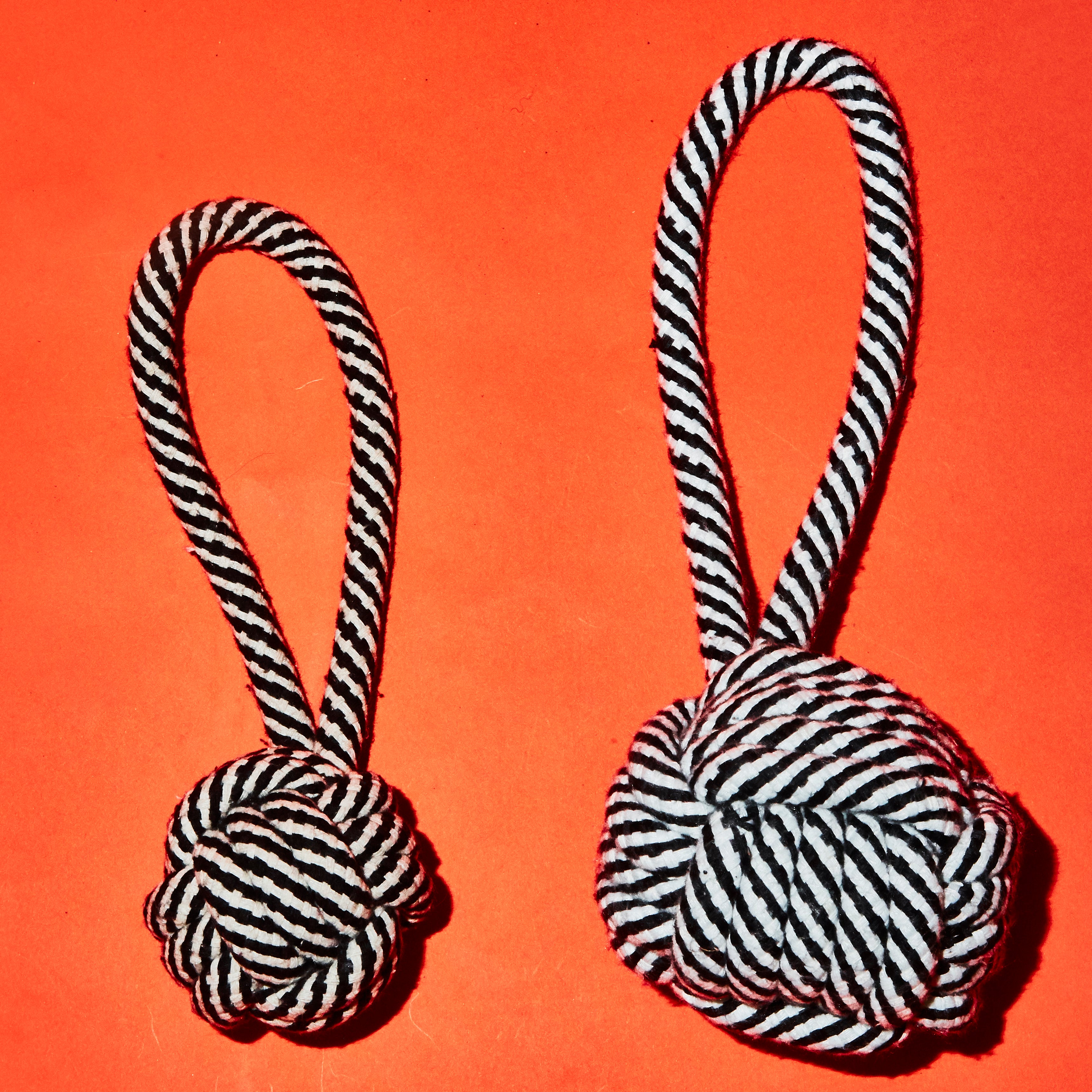 Black and White Rope Knot Chew Toy for Dogs