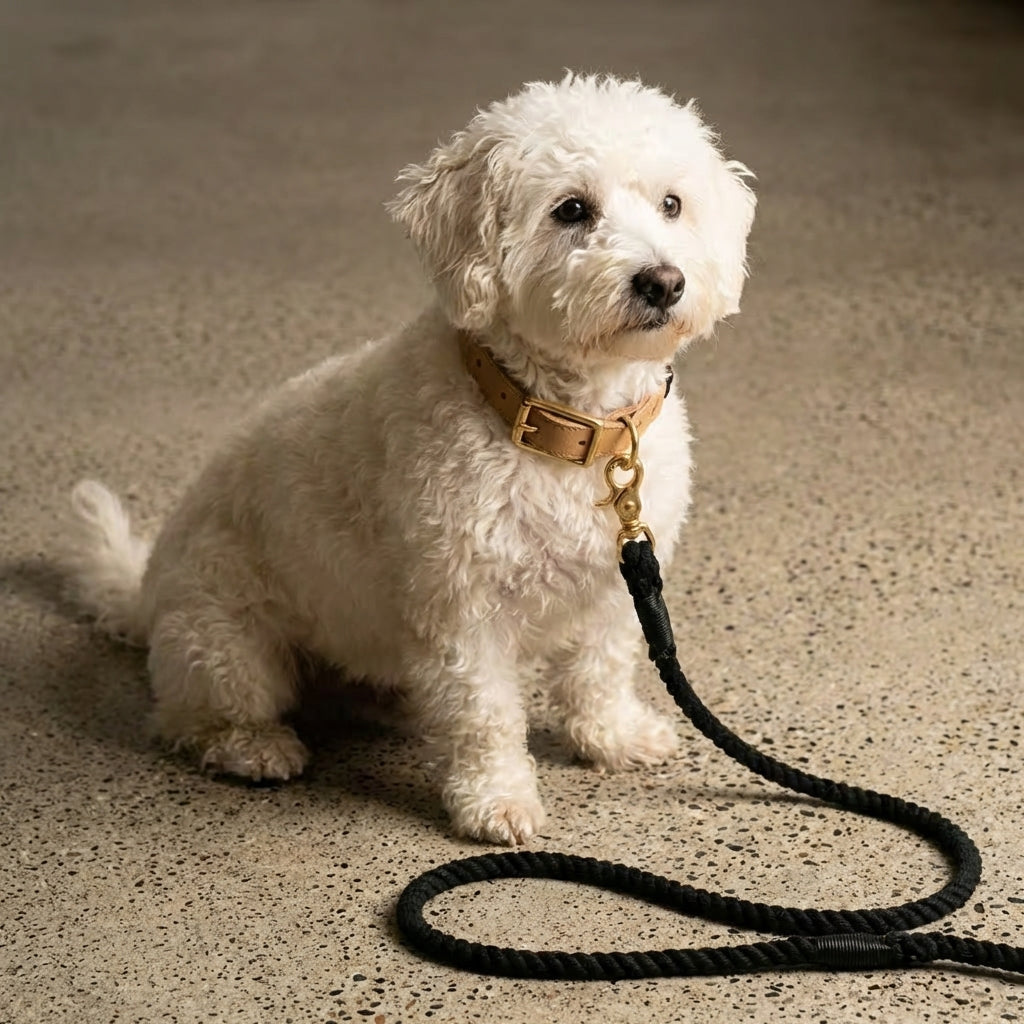 Handwoven Rope Set Colour Spectrum Dog Collar Leash Set