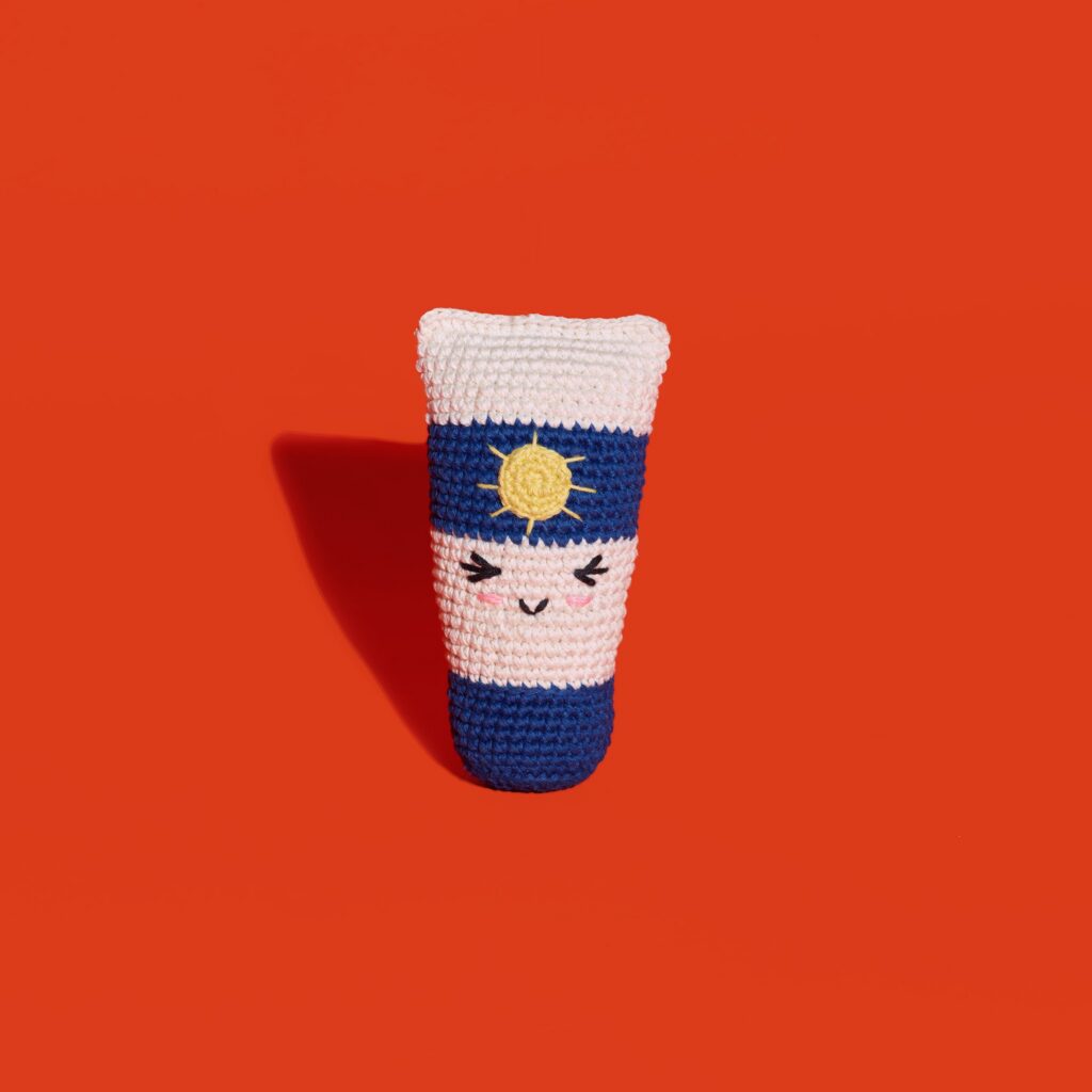 Crochet Sun Tan Lotion Toy for Dogs