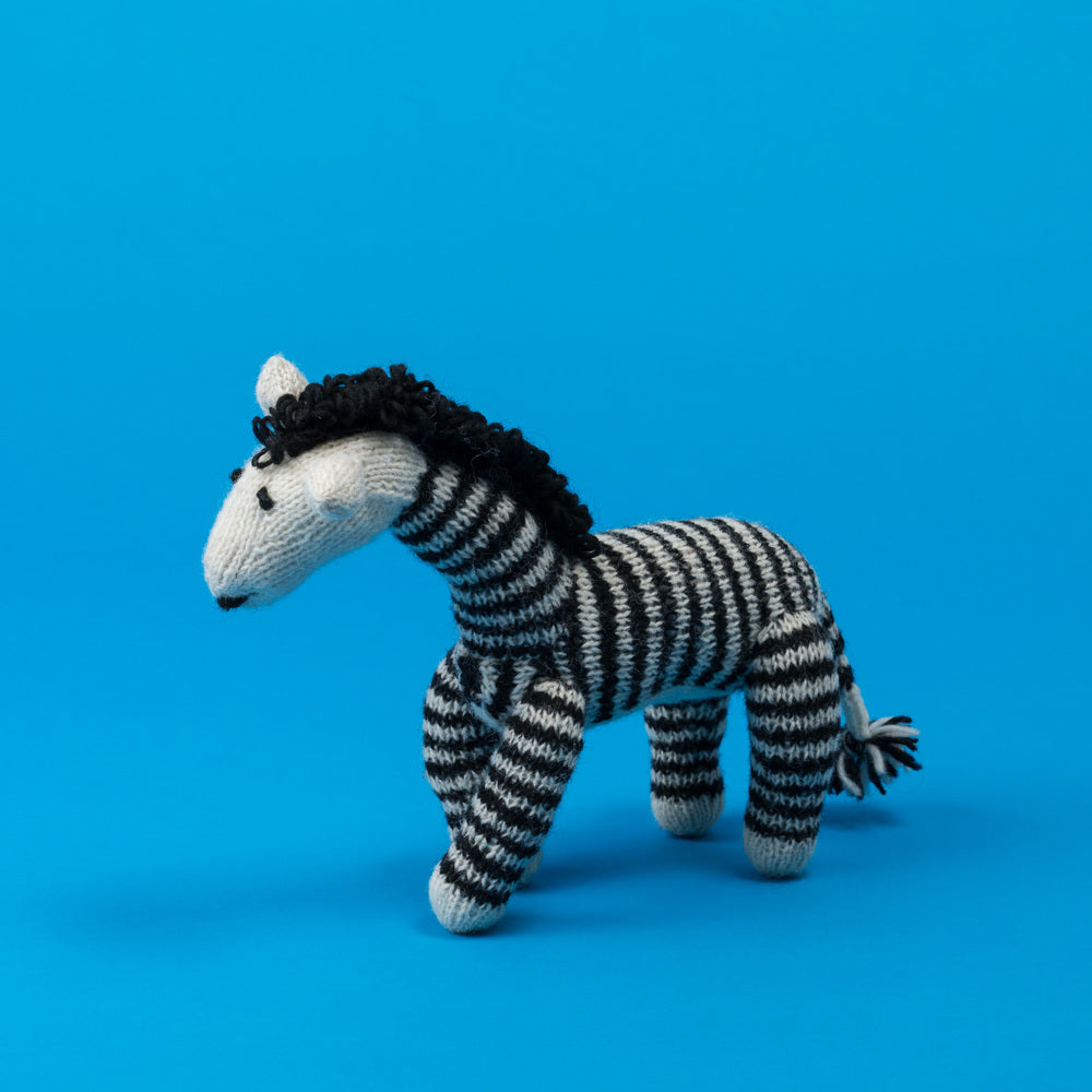 Knitted Zebra Toy for Dogs