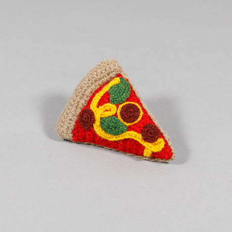 Knitted Pizza Toy for Dogs