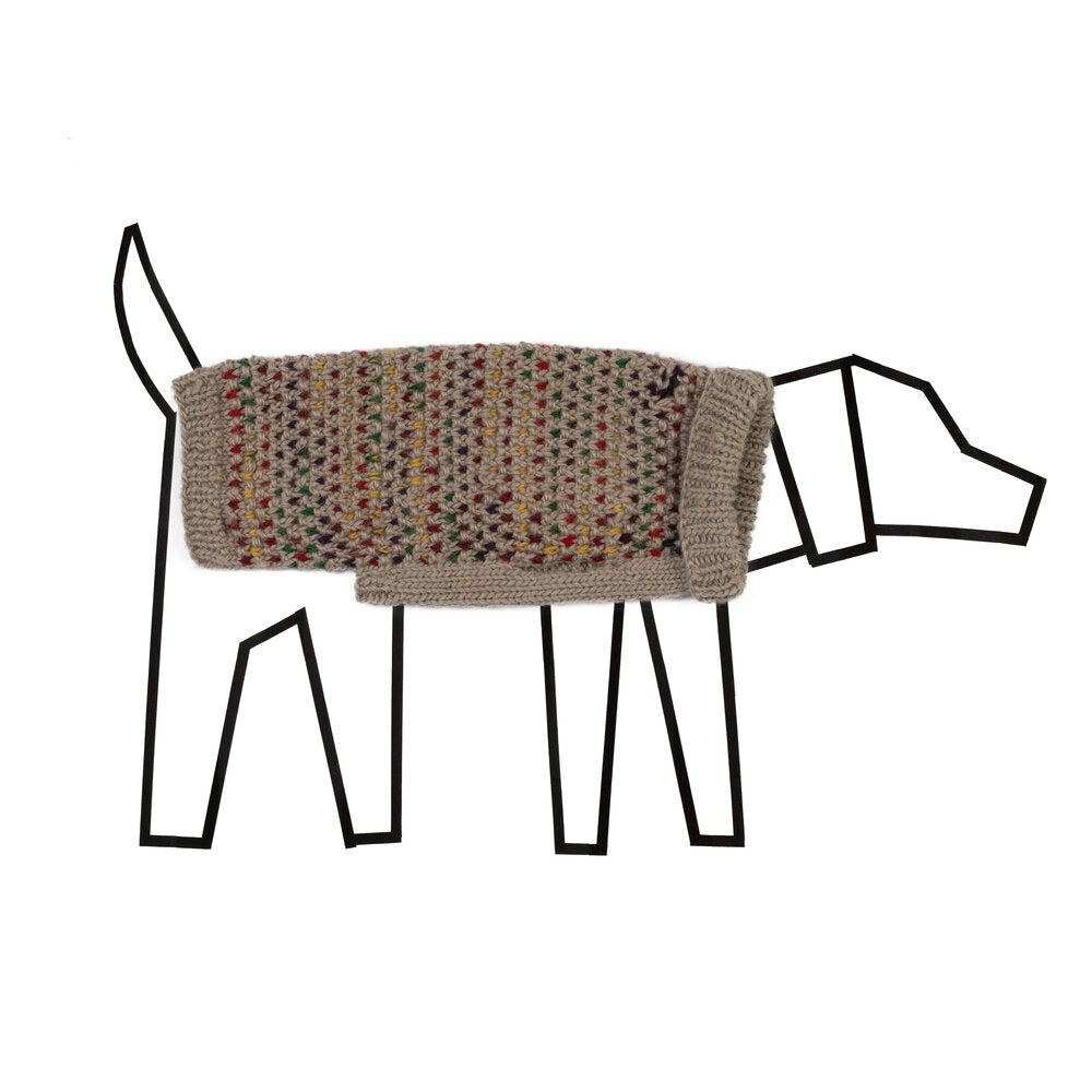 Contrast Stitch Turtleneck Beige for Dogs
