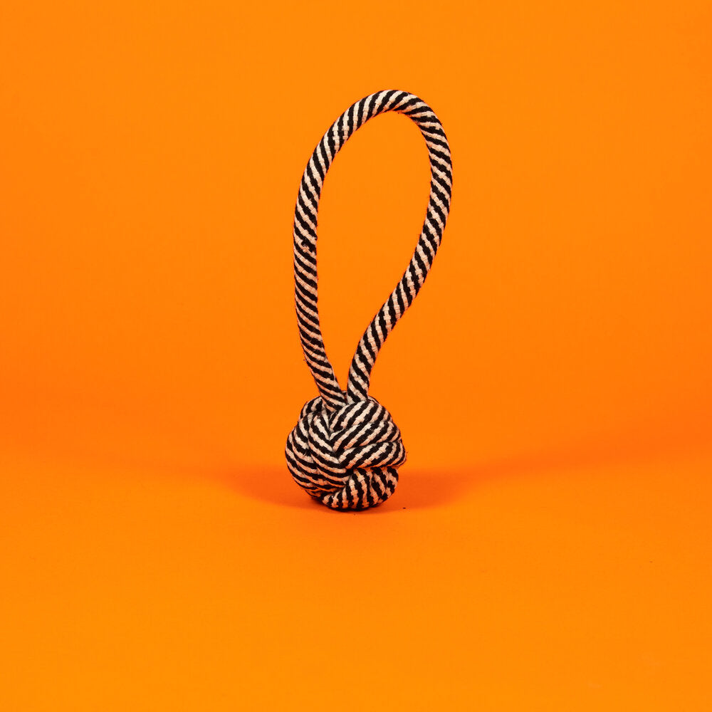Black and White Rope Knot Chew Toy for Dogs