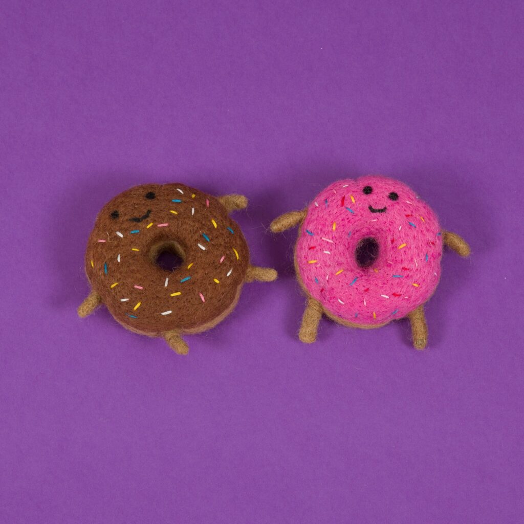 Felted Wool Donut Toy for Dogs