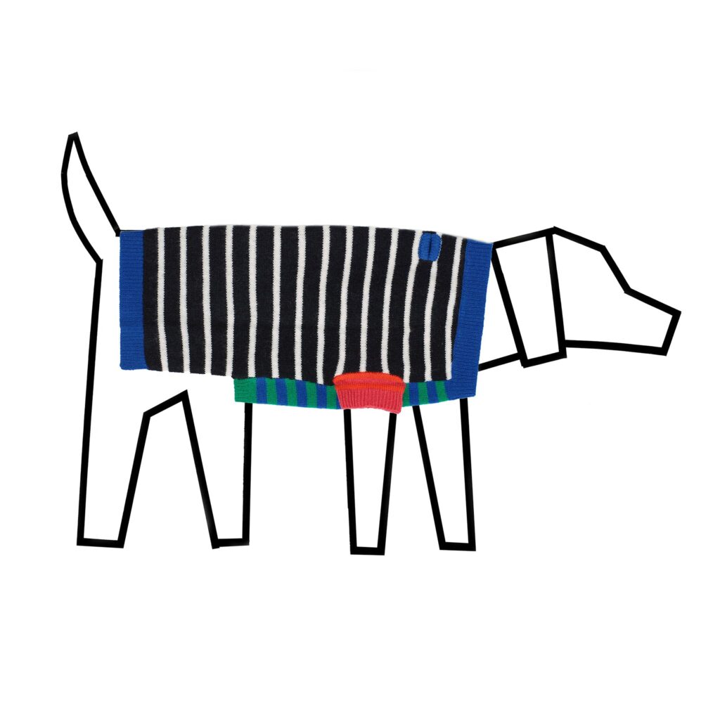 Black and White Mixed Stripe Sweater for Dogs
