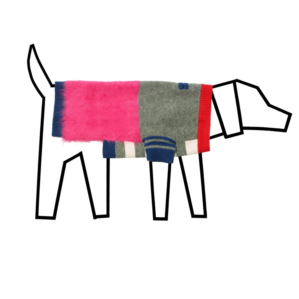 Pink and Grey Textured Stripe Sweater for Dogs