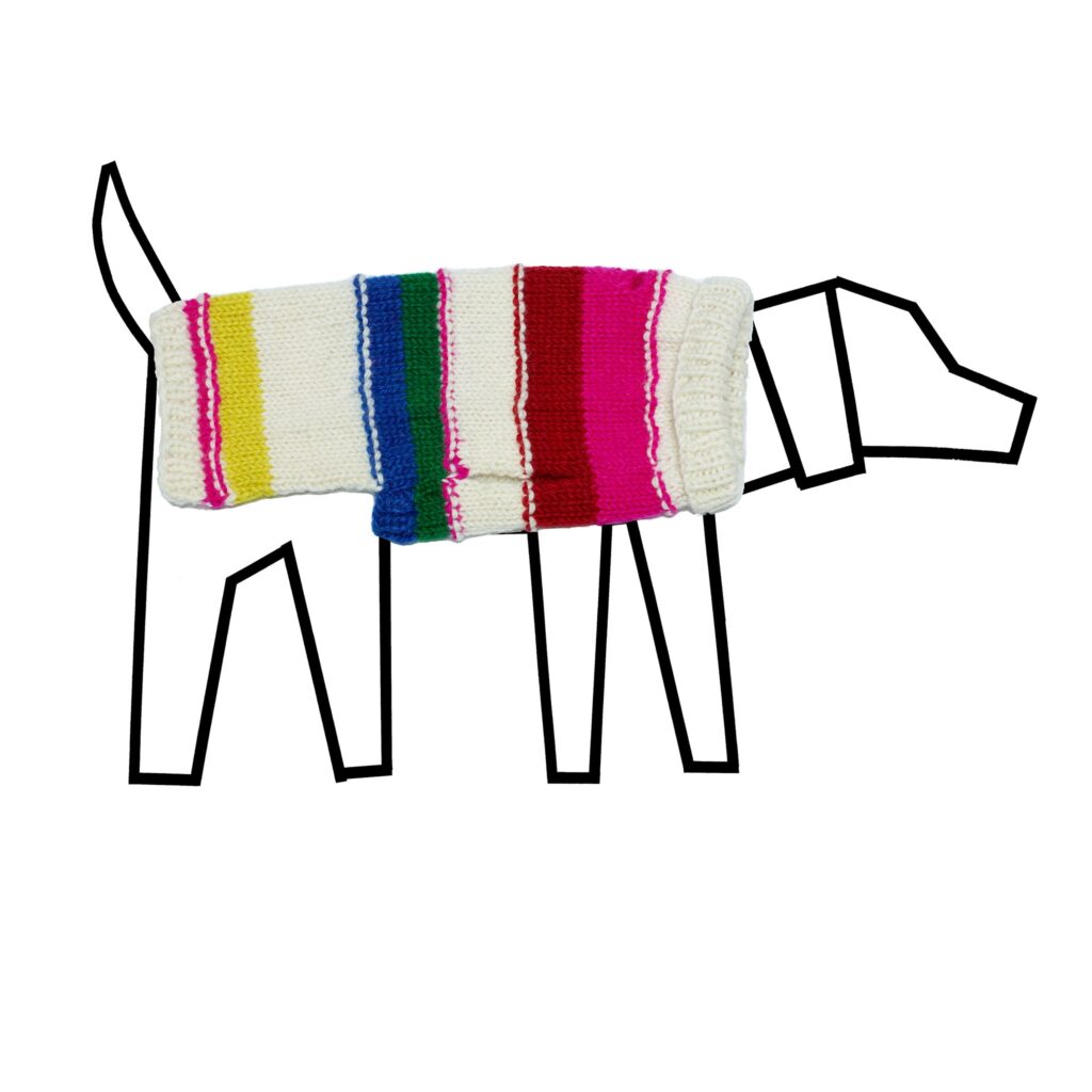 Neon Striped Turtleneck Sweater for Dogs