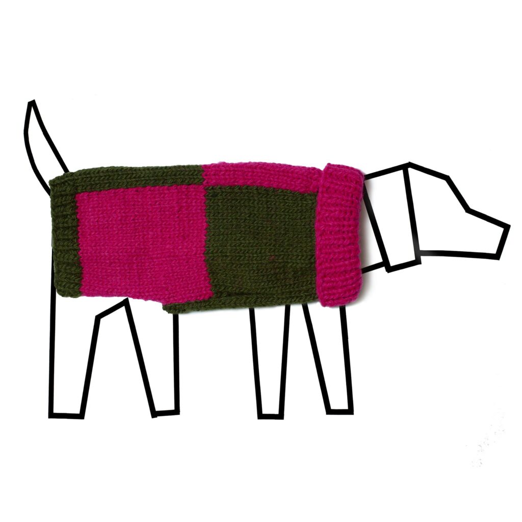 Checkered Sweater Olive and Pink for Dogs