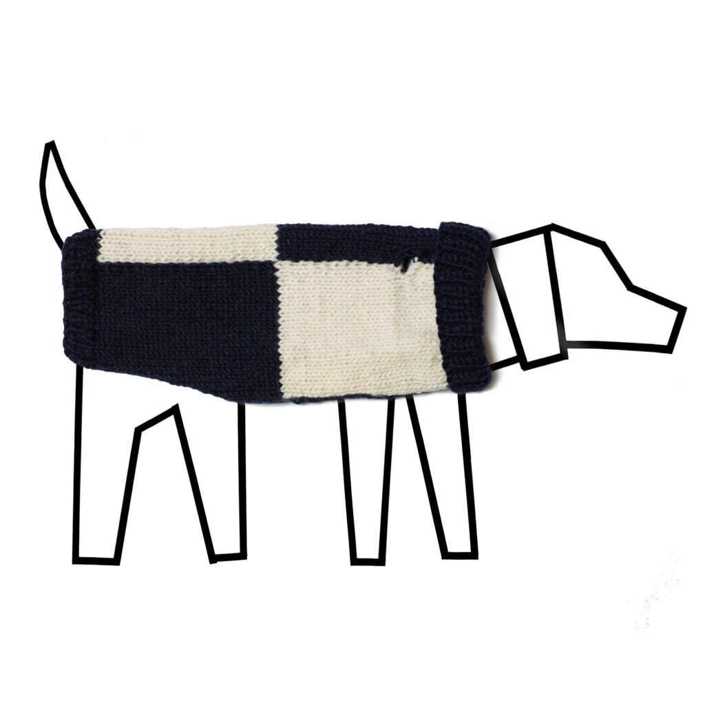 Checkered Sweater Navy and Ivory for Dogs