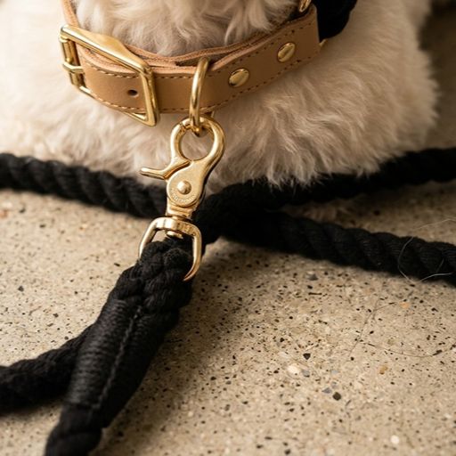 Handwoven Rope Set Colour Spectrum Dog Collar Leash Set