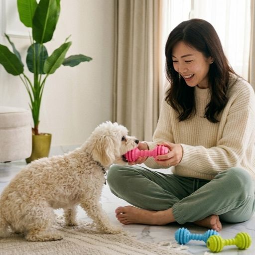Trio Natural Teething Rubber Chew Dog Toy