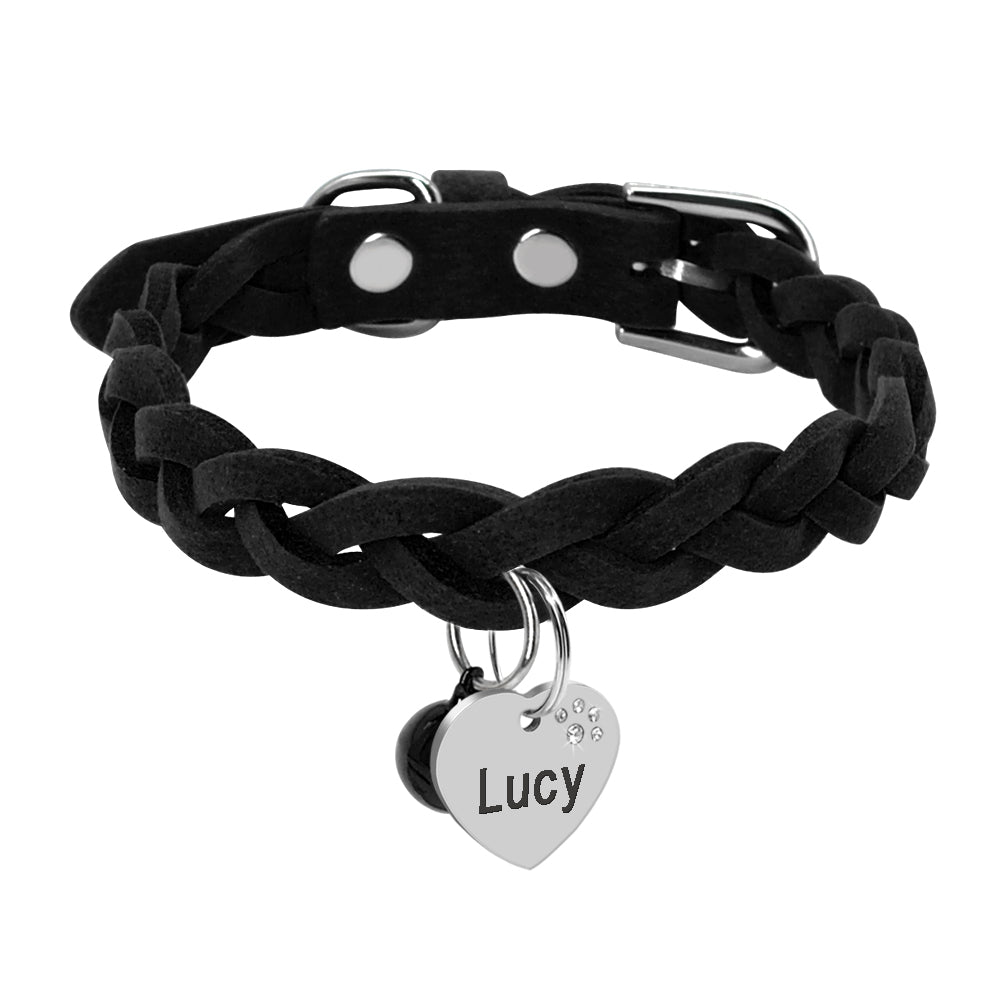 Braided Suede Leather Dog Collar
