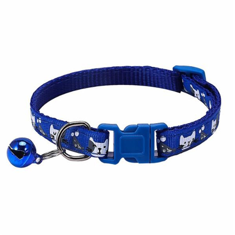 Colorful Cats Pattern Bell Cat Collar