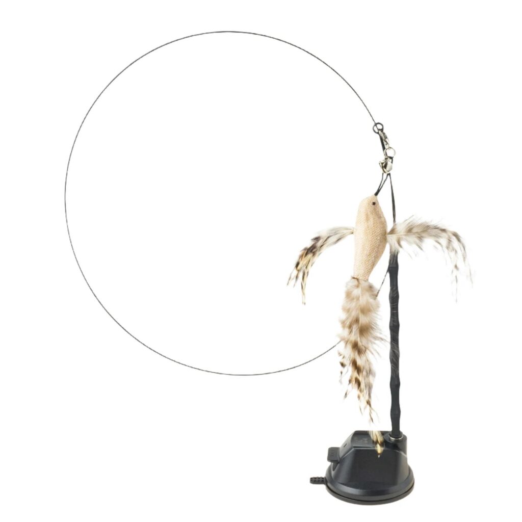 Hands-Free Interactive Bird Feather Wand Cat Toy