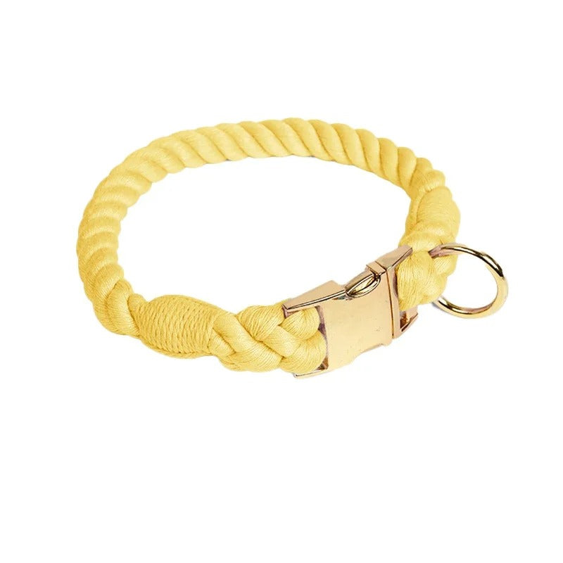 Cotton Dog Collar with Detachable Bow Tie