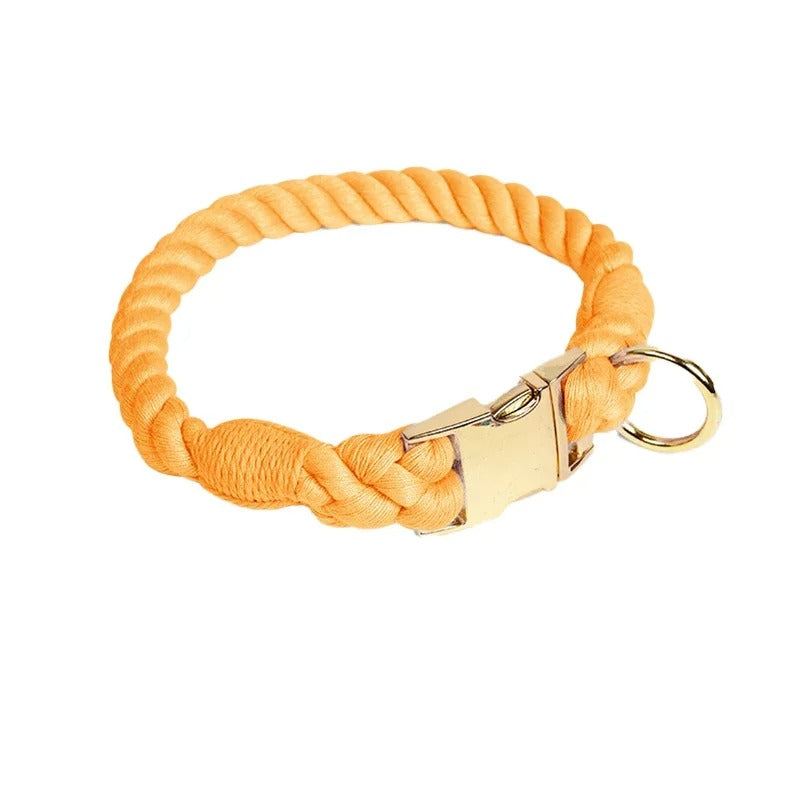 Cotton Dog Collar with Detachable Bow Tie