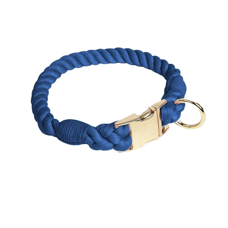 Cotton Dog Collar with Detachable Bow Tie