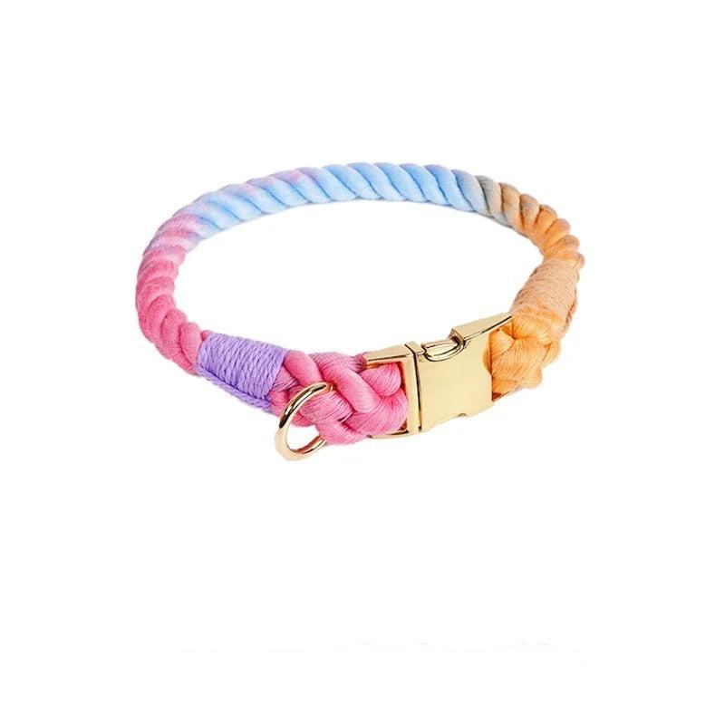 Cotton Dog Collar with Detachable Bow Tie
