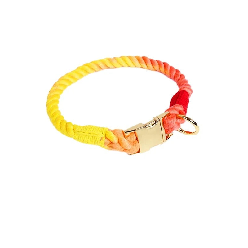 Cotton Dog Collar with Detachable Bow Tie