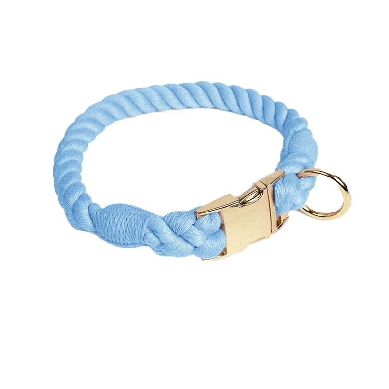 Cotton Dog Collar with Detachable Bow Tie