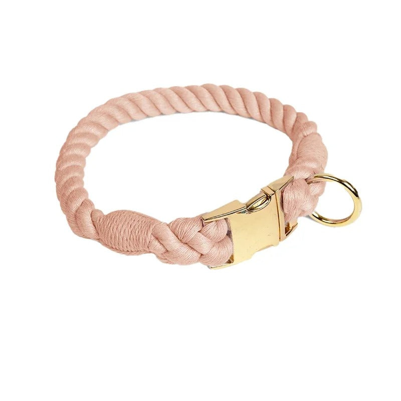 Cotton Dog Collar with Detachable Bow Tie
